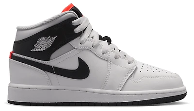 Jordan Boys AJ 1 Mid - Boys' Grade School Shoes Summit White/Black/Infrared
