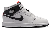 Jordan Boys AJ 1 Mid - Boys' Grade School Shoes Summit White/Black/Infrared