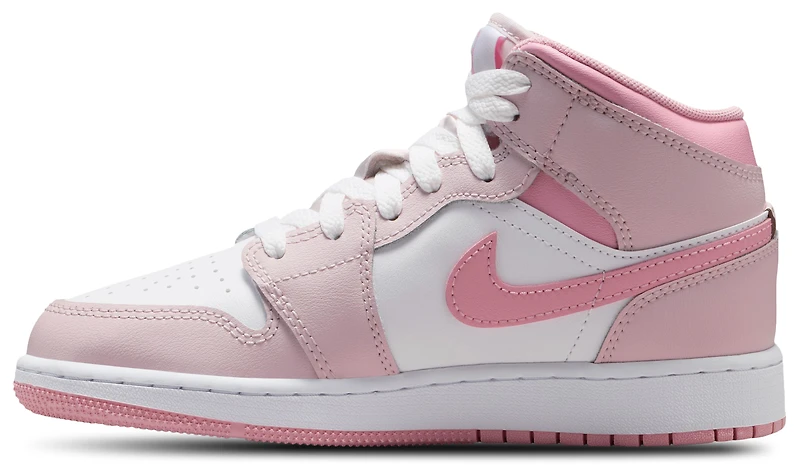 Jordan Boys AJ 1 Mid - Boys' Grade School Shoes Pearl Pink/White/Medium Soft Pink