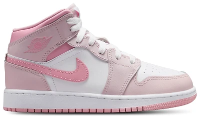 Jordan Boys AJ 1 Mid - Boys' Grade School Shoes Pearl Pink/White/Medium Soft Pink