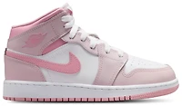 Jordan Boys AJ 1 Mid - Boys' Grade School Shoes Pearl Pink/White/Medium Soft Pink