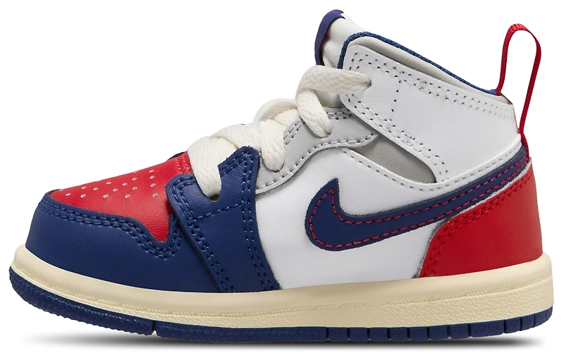 Jordan Boys AJ 1 Mid - Boys' Toddler Basketball Shoes White/Blue
