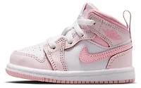 Jordan Girls AJ 1 Mid - Girls' Toddler Basketball Shoes Pearl Pink/Medium Soft Pink/White