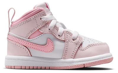 Jordan Girls AJ 1 Mid - Girls' Toddler Basketball Shoes Pearl Pink/Medium Soft Pink/White