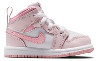Jordan Girls AJ 1 Mid - Girls' Toddler Basketball Shoes Pearl Pink/Medium Soft Pink/White