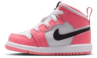 Jordan Girls AJ 1 Mid - Girls' Toddler Basketball Shoes Pink Gaze/Black/White
