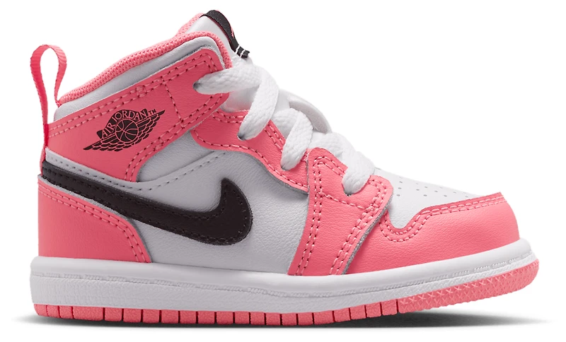 Jordan Girls AJ 1 Mid - Girls' Toddler Basketball Shoes Pink Gaze/Black/White