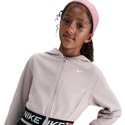 Nike Girls NP Dri-FIT Full Zip Fleece Hoodie - Girls' Grade School Platinum Violet/Platinum Violet/Black
