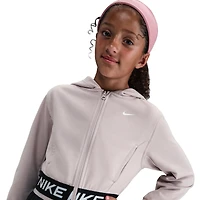 Nike Girls NP Dri-FIT Full Zip Fleece Hoodie - Girls' Grade School Platinum Violet/Platinum Violet/Black