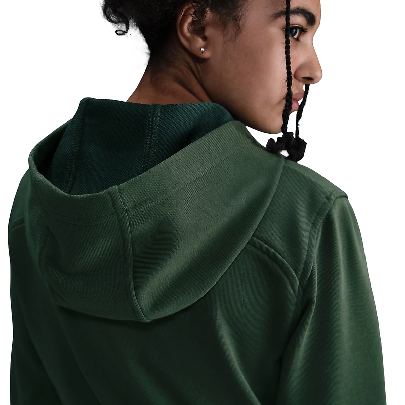 Nike Girls NP Dri-FIT Full Zip Fleece Hoodie - Girls' Grade School Fir/Black/White