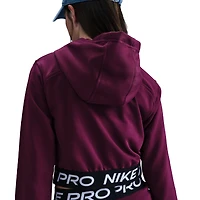 Nike Girls NP Dri-FIT Full Zip Fleece Hoodie - Girls' Grade School Bordeaux/Black/White