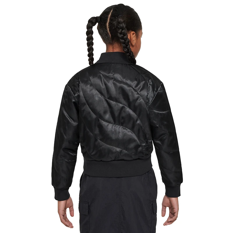 Nike Girls Nike Sty Star Jacket - Girls' Grade School White/Black Size XL