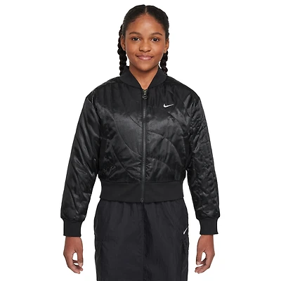 Nike Girls Nike Sty Star Jacket - Girls' Grade School White/Black Size XL