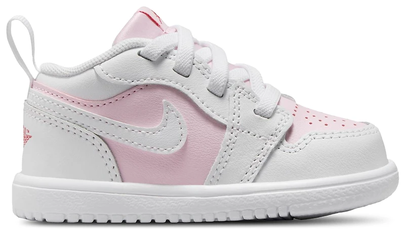 Jordan Girls AJ 1 Low - Girls' Toddler Basketball Shoes White/Red/Pink Foam