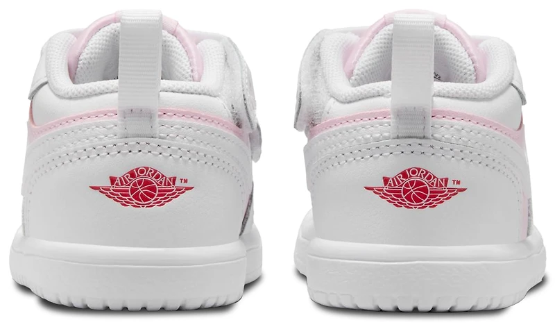 Jordan Girls AJ 1 Low - Girls' Toddler Basketball Shoes White/Red/Pink Foam