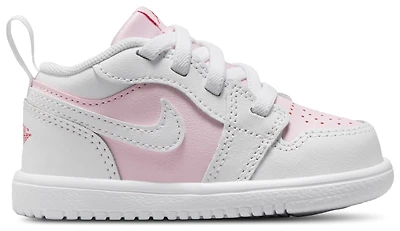 Jordan Girls AJ 1 Low - Girls' Toddler Basketball Shoes White/Red/Pink Foam
