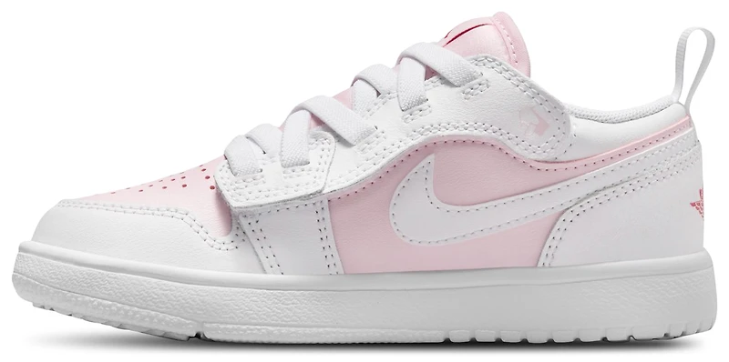 Jordan Girls AJ 1 Low - Girls' Preschool Basketball Shoes White/Pink Foam/Red