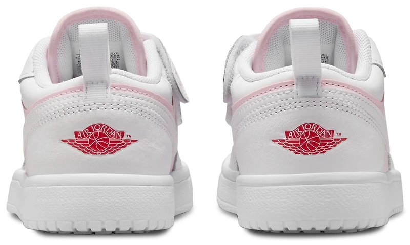 Jordan Girls AJ 1 Low - Girls' Preschool Basketball Shoes White/Pink Foam/Red