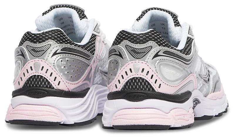 Saucony Girls Omni 9 - Girls' Preschool Shoes Silver/Pink