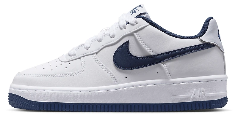 Nike Boys Nike Air Force 1 Low - Boys' Grade School Basketball Shoes Football Grey/Midnight Navy/White Size 05.5