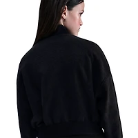 Nike Girls NSW Fleece Long Sleeve Quarter-Zip - Girls' Grade School White/Black