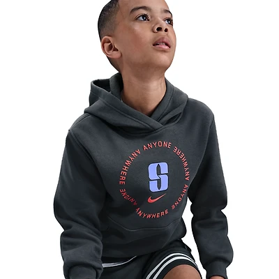 Nike Boys Club Fleece Hoodie - Boys' Grade School Anthracite/Purple Pulse/Magic Ember