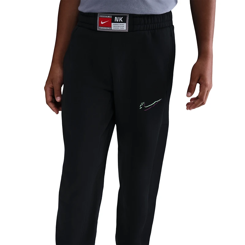 Nike Boys Culture of Basketball Fleece Pant - Boys' Grade School Black/Green Strike/Black