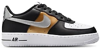 Nike Boys Air Force 1 - Boys' Grade School Basketball Shoes Black/White/Metallic Silver