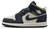 Jordan Boys 1 Mid SE - Boys' Preschool Shoes Light Orewood/Off Noir/Medium Olive