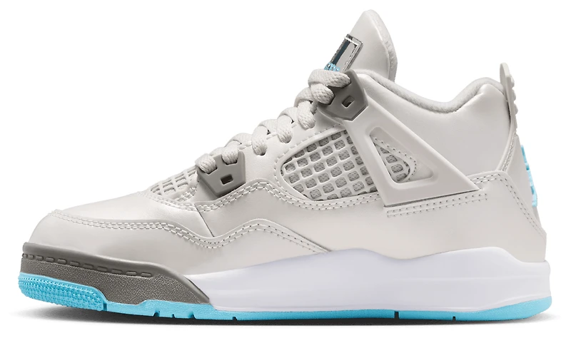Jordan Boys Retro 4 - Boys' Preschool Shoes Photon Dust/Blue Chill/Flat Pewter