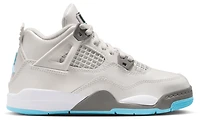 Jordan Boys Retro 4 - Boys' Preschool Shoes Photon Dust/Blue Chill/Flat Pewter