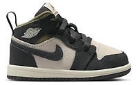 Jordan Boys 1 Mid SE - Boys' Toddler Basketball Shoes Light Orewood/Off Noir/Medium Olive
