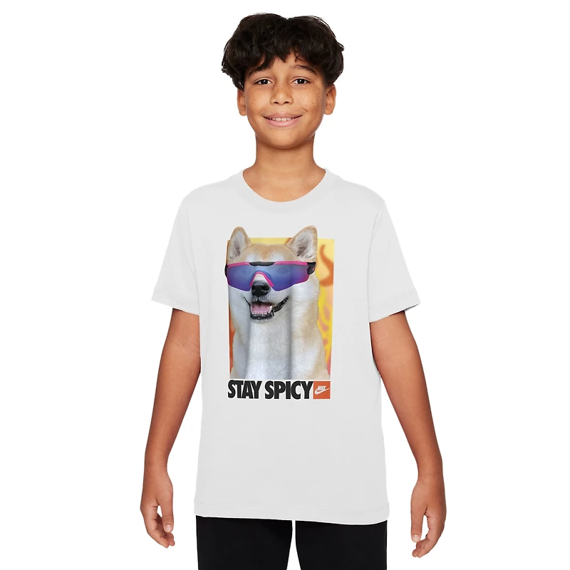 Nike Boys Photo Shiba T-Shirt - Boys' Grade School White/Multi