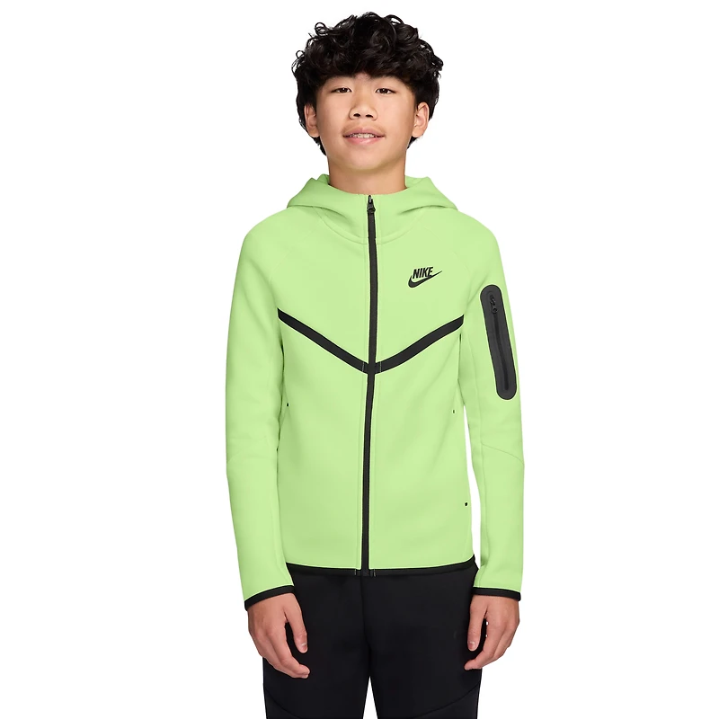 Nike Boys Tech Fleece Full-Zip - Boys' Grade School Light Liquid Lime/Black