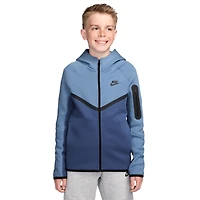 Nike Boys Tech Fleece Full-Zip - Boys' Grade School Black/Mystic Navy/Work Blue