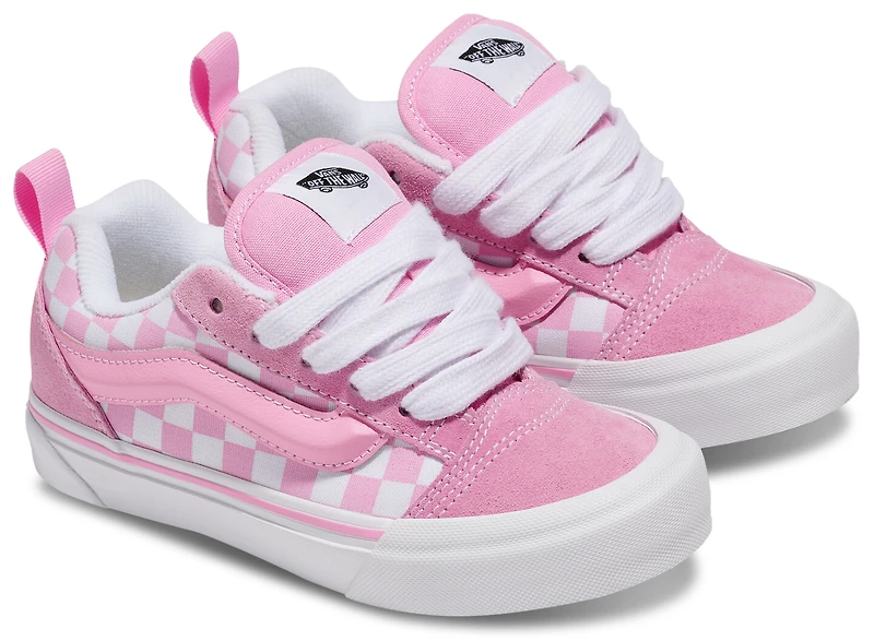 Vans Girls Knu Skool Checkerboard - Girls' Grade School Skate Shoes Dark Pink/White