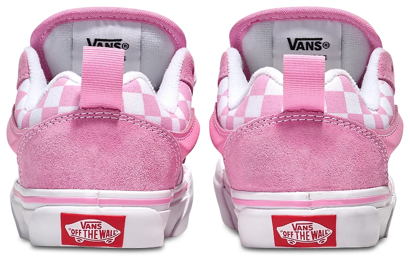Vans Girls Knu Skool Checkerboard - Girls' Grade School Skate Shoes Dark Pink/White