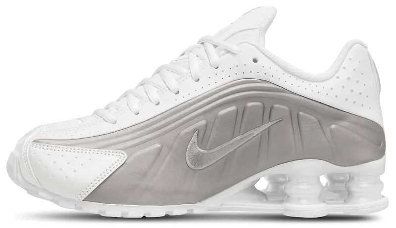 Nike Boys Shox R4 - Boys' Grade School Shoes White/Metallic Silver