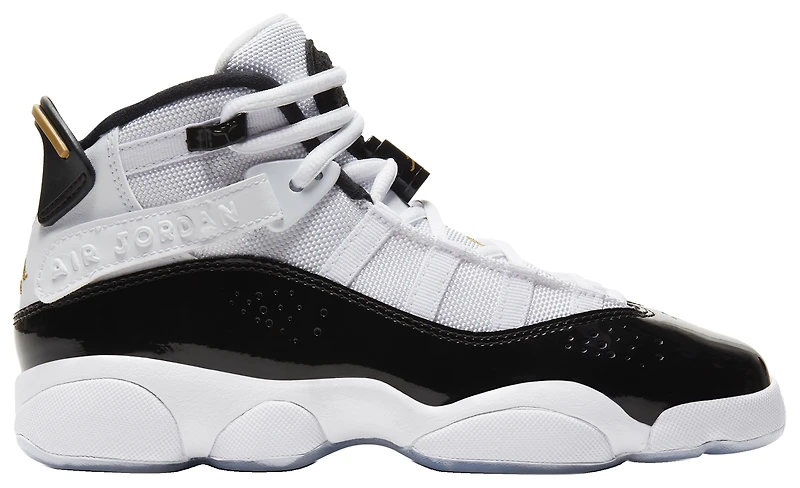 Jordan Boys Jordan 6 Rings - Boys' Grade School Basketball Shoes White/Black/Metallic Gold Size 07.0
