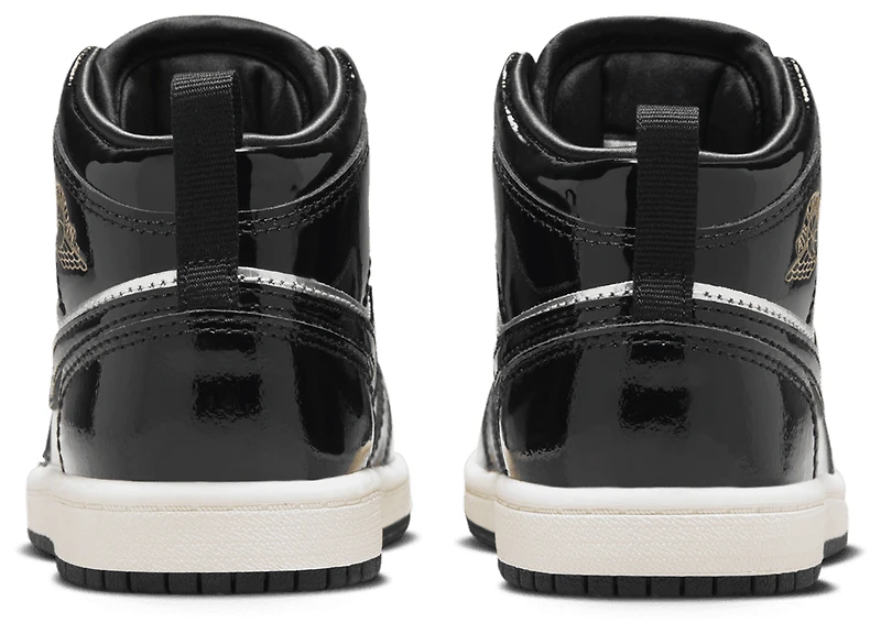 Jordan Boys Jordan AJ 1 Mid SE Uni - Boys' Preschool Shoes Black/Silver/Gold Size 11.0