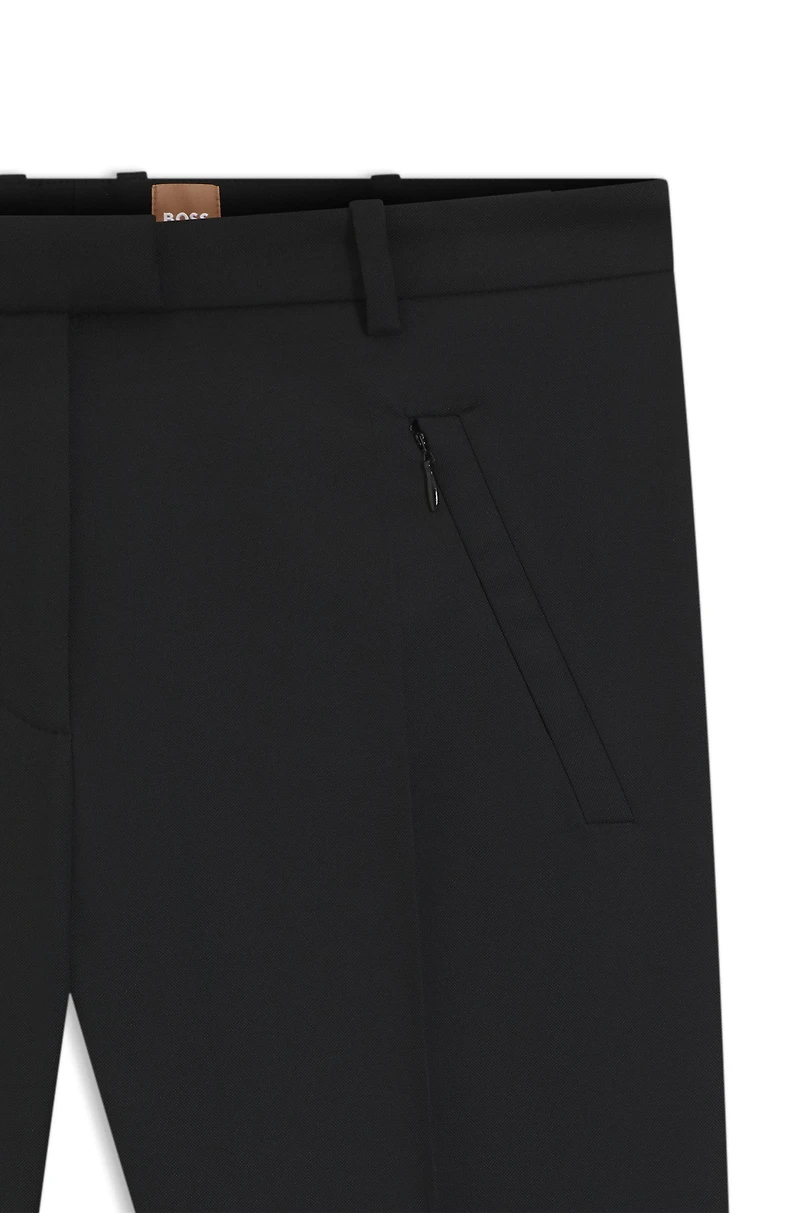 Cropped slim-fit trousers with zipped hems