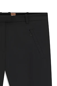 Cropped slim-fit trousers with zipped hems
