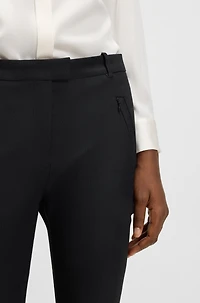Cropped slim-fit trousers with zipped hems