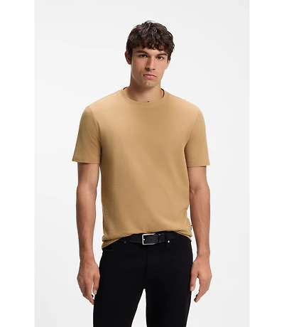 Bubble-jacquard structure T-shirt a cotton blend