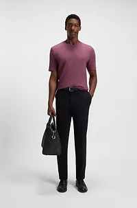 Bubble-jacquard structure T-shirt a cotton blend