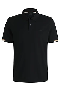 Regular-fit polo shirt with rubberized logo