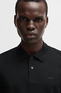 Regular-fit polo shirt with rubberized logo