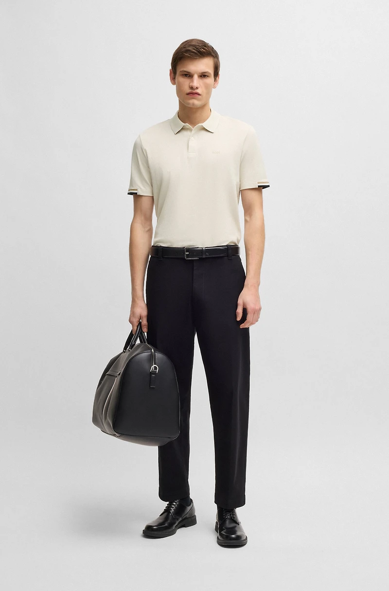 Rubberised-logo polo shirt mercerised cotton