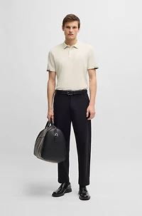 Rubberised-logo polo shirt mercerised cotton