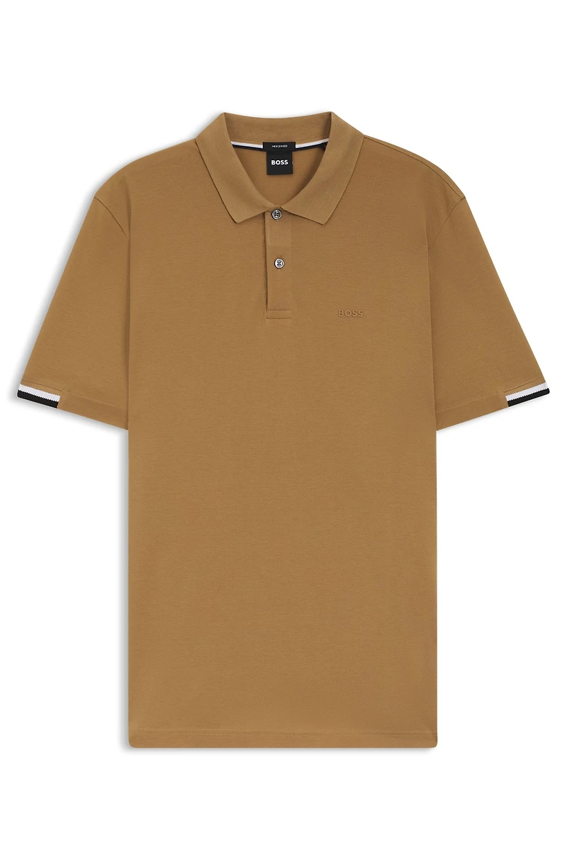Regular-fit polo shirt with rubberized logo